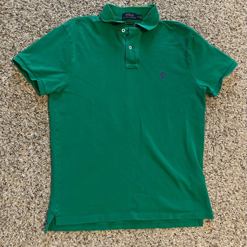 Mens Polo Shortsleeve Dress Shirt Size Medium